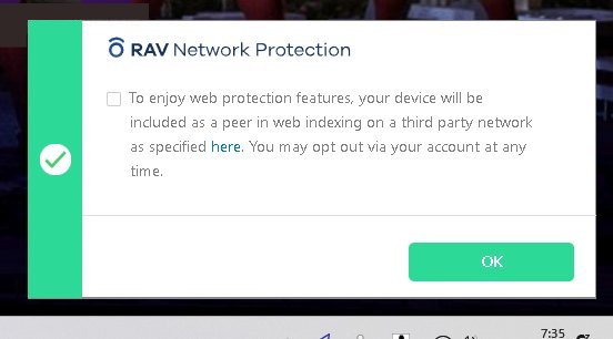RAV Network Protectionメッセージ